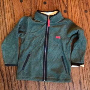NWT carters 3T army green zip up fleece
